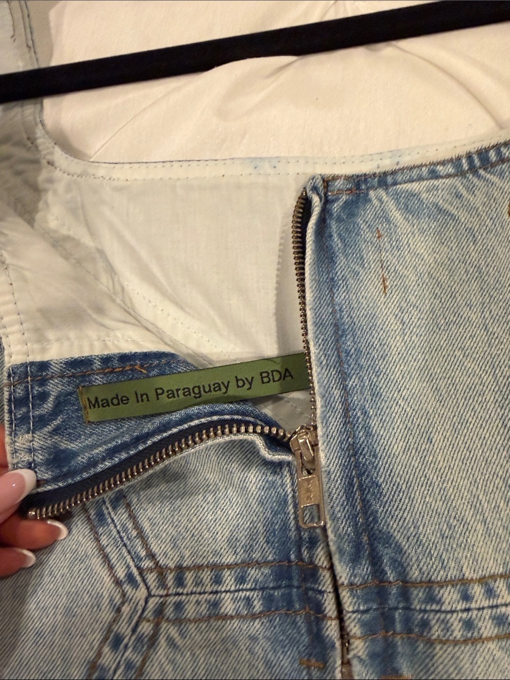 NWOT DALA Light Wash Denim Cropped Tank Top Size XS - Picture 6 of 7